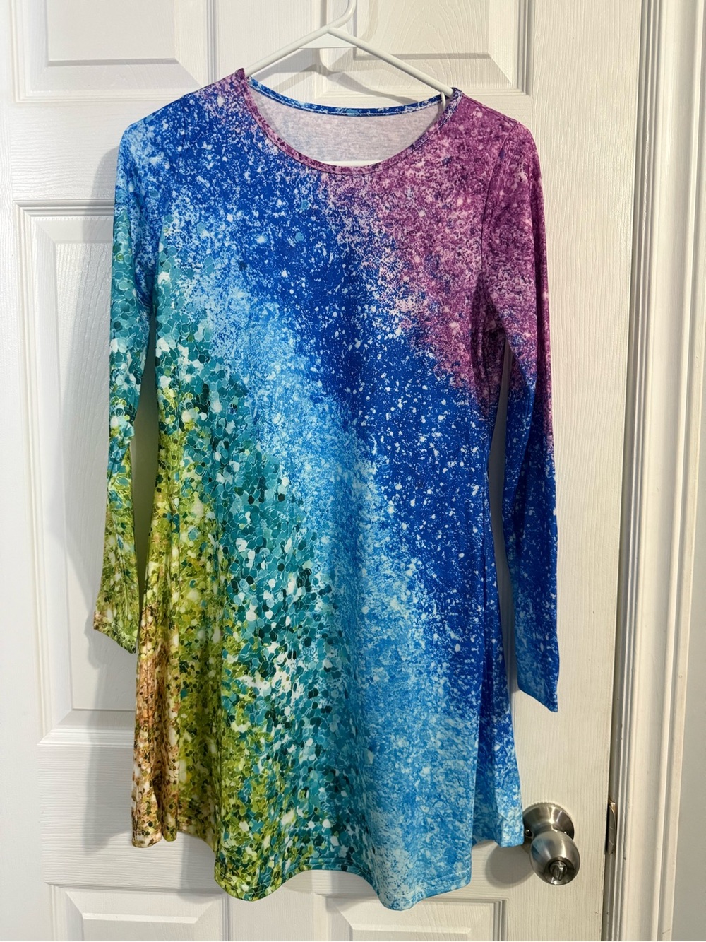 Girls Multi-Color Watercolor Long Sleeve Women’s Top